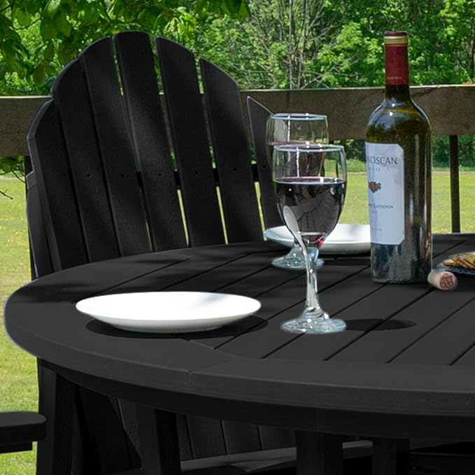 highwood 5 Piece Hamilton Round Dining Set, Black