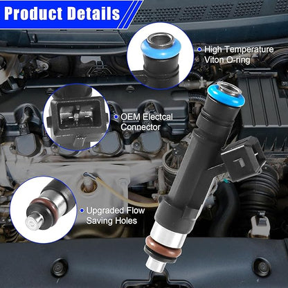 Fuel Injectors Set of 4 FJ1150 for Chevy Cruze 2011-2016 Sonic 2012-2018 Trax 2013-2016 Buick Encore 2013-2019 1.4L Turbo Replacement 0280158205