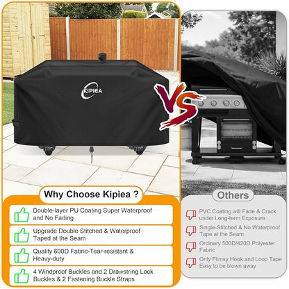 Grill Cover for Pit Boss Memphis, 600D Waterproof Smoker Cover | Heavy Duty, UV Resistant, No Tear, No Fading. for Pit Boss PBMEMU1, PBMEMU2 and for Smoke Hollow 4-in-1 Combo Grill
