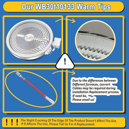 Upgraded WB30T10133 Range 9"/6" Dual Radiant Surface Element Compatible with GE Hotpoint Electric Stove, WB30X24111 10" Haliant Surface Element Replace PS2321567 AP4345739
