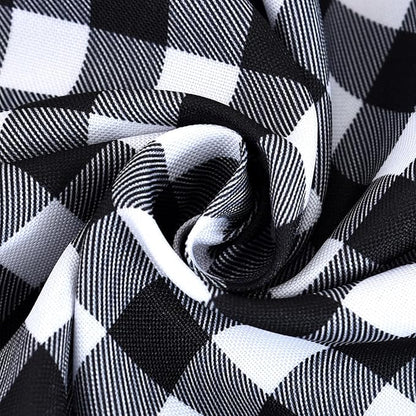 Waterproof Plaid Tablecloth Fabric - Square 58x58 Inch Classic Gingham Checker Table Cloth for Indoor/Outdoor Use - Buffalo Table Cover for Picnics, BBQs, and Parties