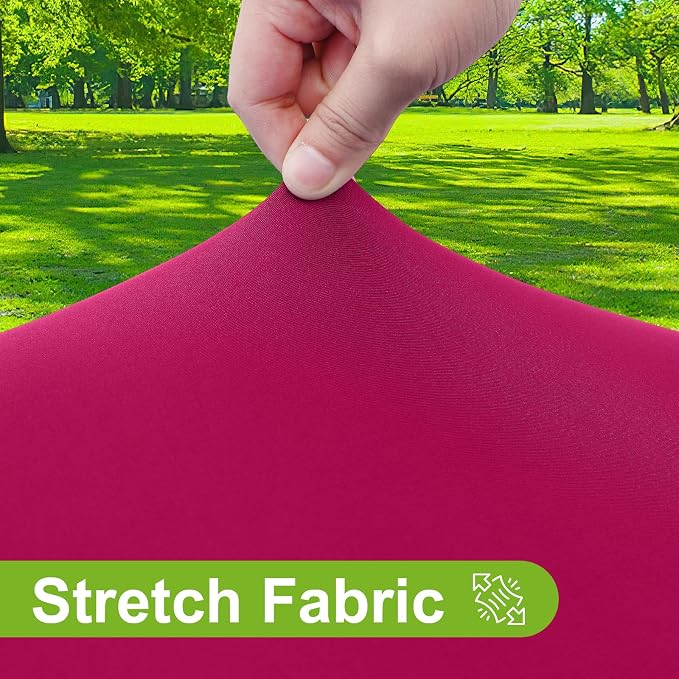 Smiry Round Spandex Tablecloth, Elastic Fitted Washable Tablecloths for 57"-68" Tables, Waterpoof Stretch Picnic Table Cover for Dining, Indoor and Outdoor, Fuchsia
