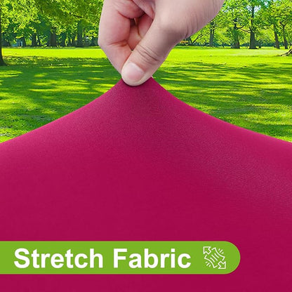 Smiry Round Spandex Tablecloth, Elastic Fitted Washable Tablecloths for 57"-68" Tables, Waterpoof Stretch Picnic Table Cover for Dining, Indoor and Outdoor, Fuchsia