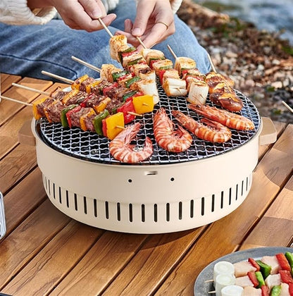 Portable Charcoal Grill Portable Barbecue Grill Iron Charcoal Grill for Outdoor Campping Beach Party BBQ Grill for Outdoor