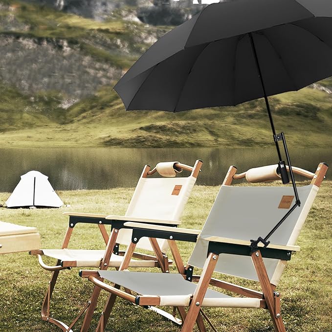 XLINGZA UPF 50+ Beach Umbrella with Adjustable Universal Clamp
