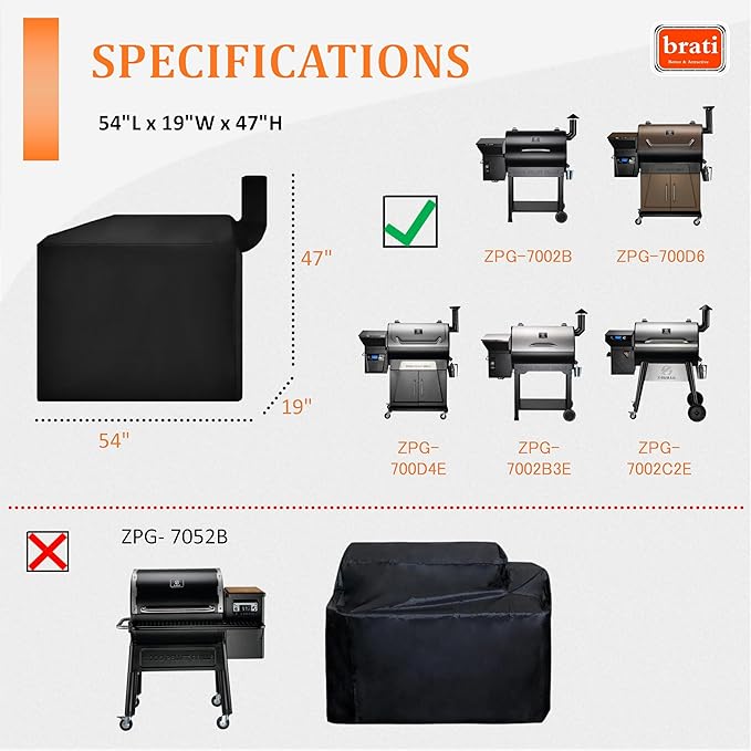 Grill Cover for Z Grills 700 Series and 10502B Pellet Smoker,54 Inch Z Grills Pellet Grill Cover Accessories