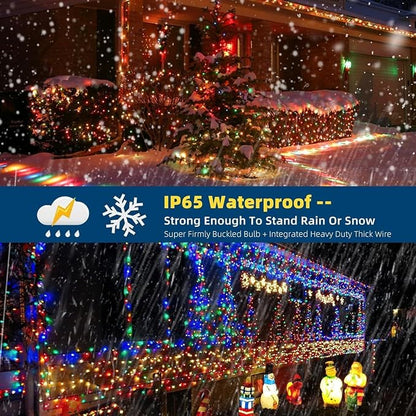 MZD8391 105FT 300LED Christmas Light, Christmas Tree Lights with Music | Multicolor, Motion Sensor, Play 4 Christmas Songs, Waterproof, UL Listed, 6 Light Modes, End To End Connect, Outdoor Indoor