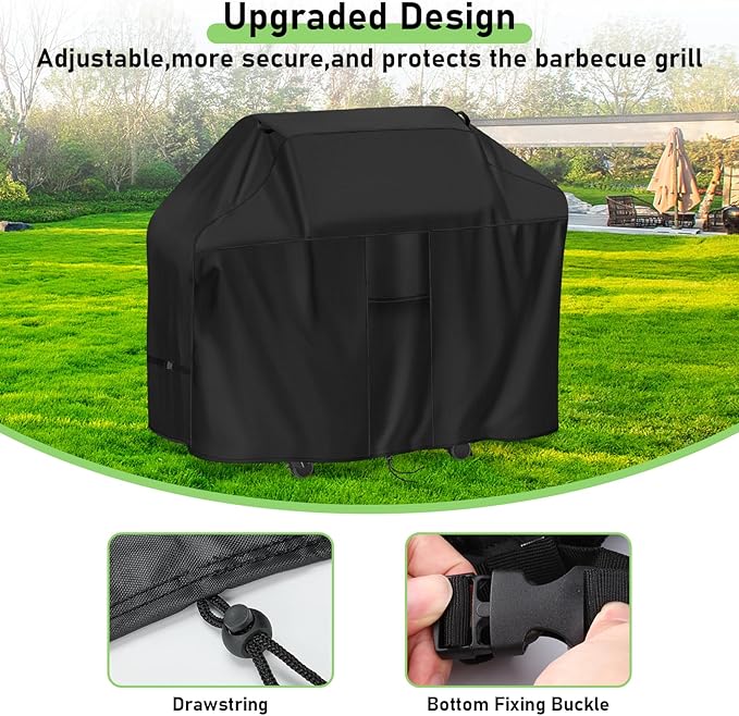 Grill Cover 44 inch,600D Heavy Duty BBQ Propane Gas Grill Cover,Waterproof Outdoor Grill Cover for Weber,Nexgrill,Brinkmann,Jenn Air,Char-Broil,Monument,Dyna-Glo 2 Burner Barbecue Grills