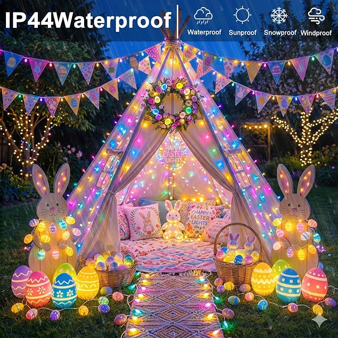 40FT 120 LED Outdoor String Lights, Pastel Multicolor Christmas Lights | Plug in Waterproof 8 Modes Clear Wire Twinkle Fairy Lights for Indoor Bedroom Outside Patio Yard Xmas Holiday Decorations