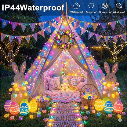 40FT 120 LED Outdoor String Lights, Pastel Multicolor Christmas Lights | Plug in Waterproof 8 Modes Clear Wire Twinkle Fairy Lights for Indoor Bedroom Outside Patio Yard Xmas Holiday Decorations