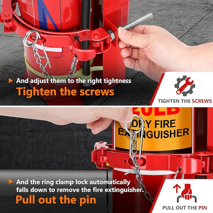 Heavy Duty Vehicle Bracket,Fire Extinguisher Brackets&Mounts-St12 Steel Red, Fit 20lb Dry/10lb Co2 Extinguisher-for School,Garage,Vehicle,Boat,Truck Generic Replacement for 810 by amerex