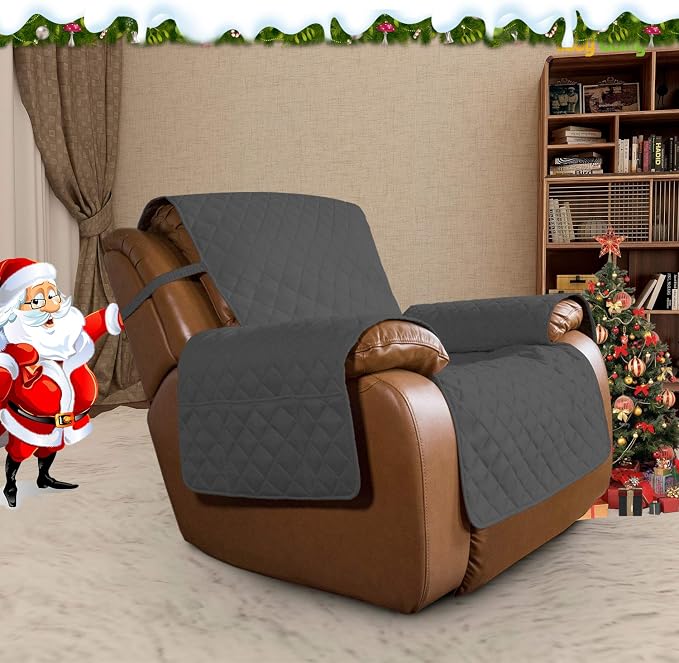 Easy-Going Reversible Couch Cover, Oversized Recliner, Darkgray/Beige | Machine Washable Slipcover For Dogs, Water Resistant Furniture Mat For Living Room, Non-Slip Sofa Cover, Pet Friendly