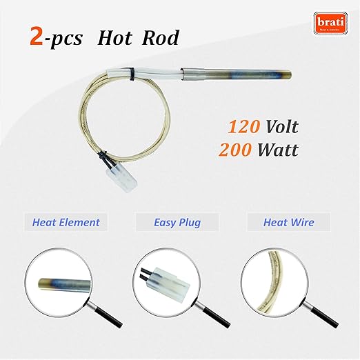 Hot Rod Igniter Kit for Camp Chef Wood Pellet Grills,for Z Grills and Cuisinart Wood Pellet Smoker Ignitor,Replacement Part PG24-21,2 Pack
