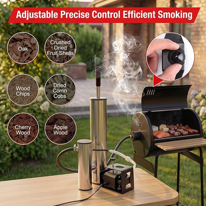 2026 Upgrade Electric Smoker Generator, Cold Smoker 60-70°F for Cheese | Stainless Steel Smoke Tube for Pellet Smoker, Outdoor Smoker for Cheese and Salmon, Best Gifts for Men and Dads