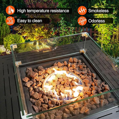 GasSaf 20 Pounds Red Lava Rocks for Fire Pit, Fireplace, Gas Fire Tables, Gas Log Set, Decorative Landscaping Rocks for Indoor and Outdoor (0.8-1.2 Inch)