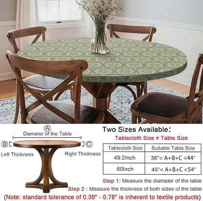 opstellen Fitted Round Tablecloth Wipeable Table Cloths Vinyl Indoor Outdoor Circle Covers for 36-44inch Table Dining Living Room Home Must Haves Gifts Summer Fall Patio Picnic Camping Garden Stuff