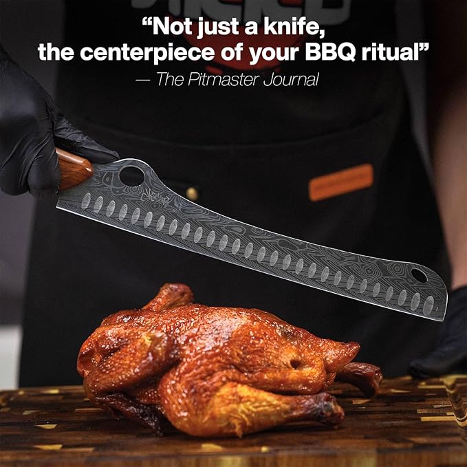 Jikko® SteelFang Edition – Japanese Brisket Knife 12" with Rosewood Handle | Premium Butcher & Carving Knife for Meat, BBQ, and Brisket Slicing – Ultra Sharp High-Carbon Stainless Steel Blade