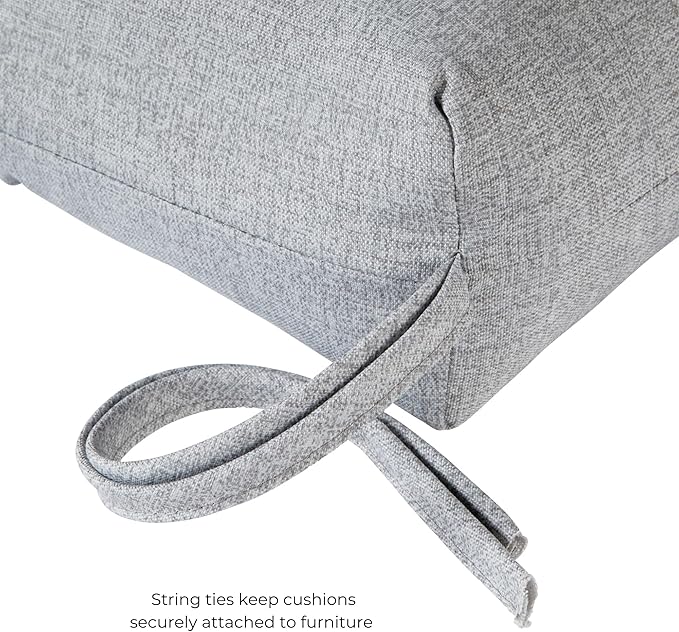 Modern Outdoor Chaise Lounge Cushion with Ties – Durable Polyester Fabric, Channel-Filled Polyfiber Insert, Removable Zippered Cover, Heather Gray