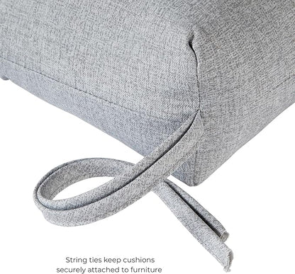 Modern Outdoor Chaise Lounge Cushion with Ties – Durable Polyester Fabric, Channel-Filled Polyfiber Insert, Removable Zippered Cover, Heather Gray