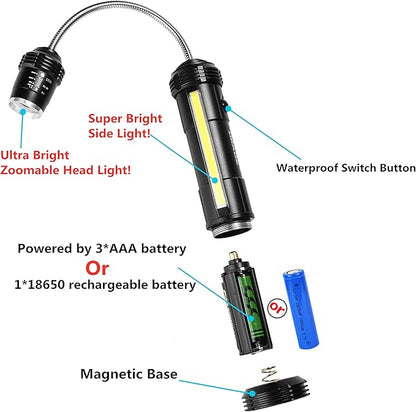 IMAGE Rechargeable Grill Lights Magnetic Grilling Gifts for Men Dad, Flexible Gooseneck BBQ Light Traeger Pit Boss Smoker Electric Grill Accessories 2 Packs (Battery-Powered)