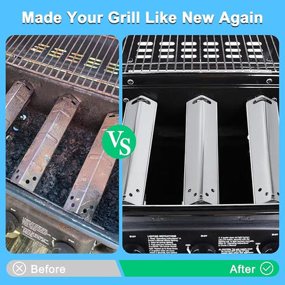 Replacement Grill Parts for Expert Grill XG10-101-002-02 3 Burner Gas Grill, Stainless Steel Heat Plates for 3 Burner Walmart Expert Grill Model, 3-Pack