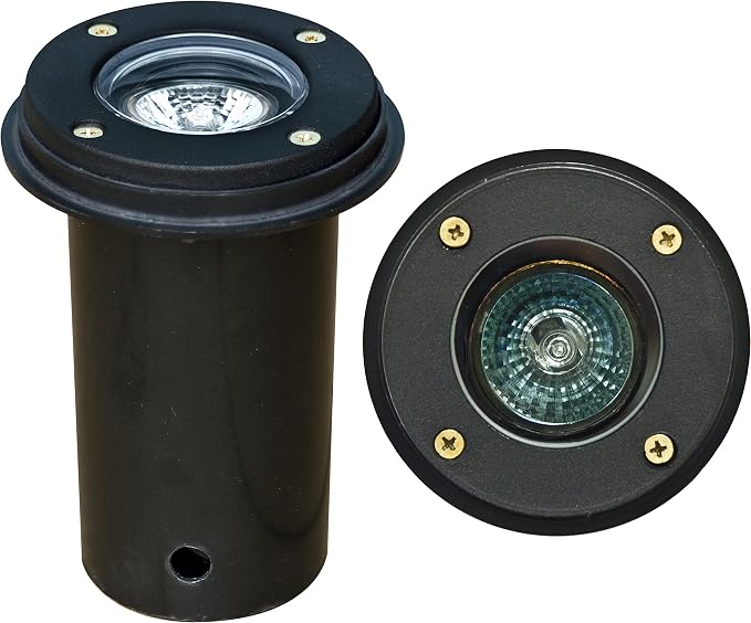 DABMAR LIGHTING LV301-LED5-B-SLV Well Light W/O Grill W/PVC Sleeve 5W LED MR16 12V, Black