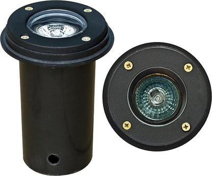 DABMAR LIGHTING LV301-LED5-B-SLV Well Light W/O Grill W/PVC Sleeve 5W LED MR16 12V, Black
