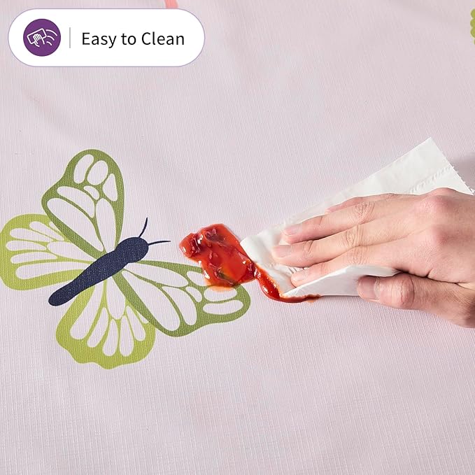 Vintage Wildflowers Vinyl Tablecloth - 55×108 Heavy Duty PVC Table Cover, 100% Waterproof & Heat Resistant for Outdoor Picnic Patio Party Kitchen Decor, Easy Wipe Clean
