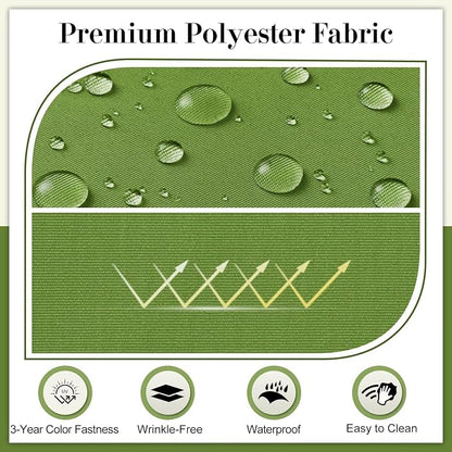 Cozyide Outdoor Chair Cushions, Waterproof Patio Seat Cushions with Adjustable Straps, Square Corner Patio Chair Cushions for Garden, Grass Green, 18.5x16x3 Inch (Pack of 4)