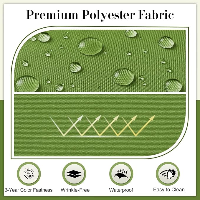 Cozyide Outdoor Chair Cushions, Waterproof Patio Seat Cushions with Adjustable Straps, Round Corner Patio Chair Cushions for Garden, Grass Green, 17x16x2 Inch (Pack of 4)