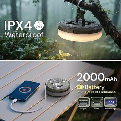 L LOHAS LED Upgraded Camping String Lights, 4 in 1 Quick Recovery Waterproof Camping Lights, 32.8FT with 8 Lighting Modes, Camping Essentials for Yard, Tent, Hiking, Patio, and Holiday Decoration