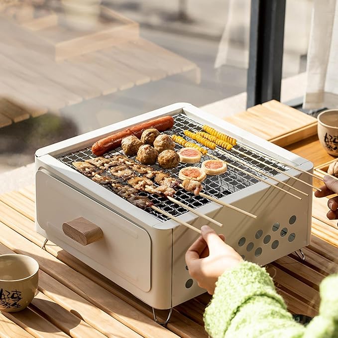 Square barbecue grill outdoor patio grill charcoal