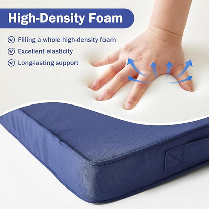 IPYNBAP Outdoor Cushions, Outdoor Chair Cushions 19x19x3 Inch, Cushions for Outdoor Furniture with Removable Cover, Waterproof & Fade Resistant Outdoor Seat Cushions for Patio, Lawn, Navy Blue