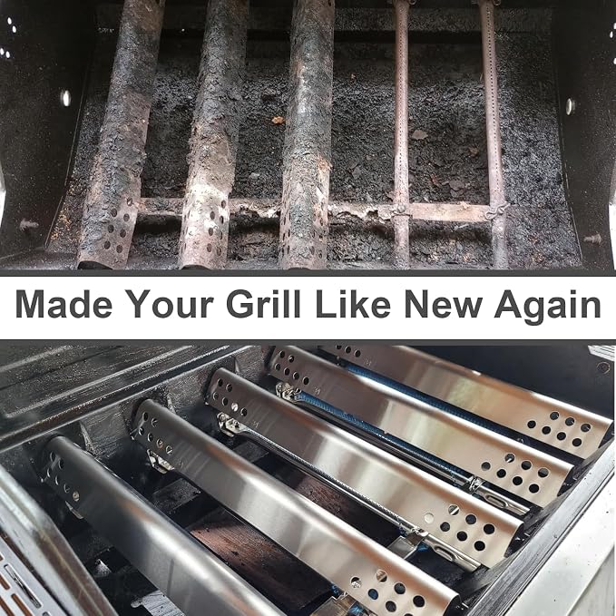 Utheer Grill Replacement Kit for Charbroil Performance 5 Burner 463347519 463347518 463275717 463243518, 475 4 Burner 463347017, 463673017, 463376018P2 Liquid Propane, Grill Burner Tubes, Heat Plates
