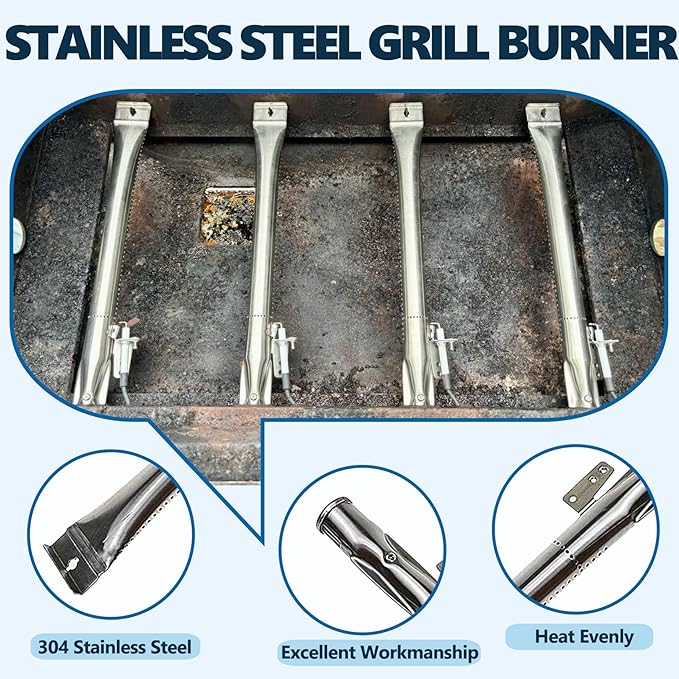 SafBbcue Replacement Parts Kit for Nexgrill 4 burner 720-0830A 720-0830H 720-0783E 720-0783C 720-0830D Parts, Kenmore 122.33492410 122.33492411, Master Forge 1010037, BHG 720-0783W Replacement Parts