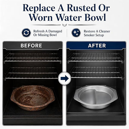 9007170040 Replacement Water Bowl for Masterbuilt 30‑inch Digital Electric Smoker Compatible with Models 20071117, 20071217, 20071218, 20071317, 20071417, 20071517, 20074517 Durable Smoker Accessory