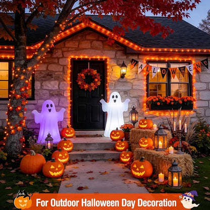 JMEXSUSS 400 LED Orange Lights for Halloween | 132ft Halloween String Lights Plug in with Remote, 8 Modes Orange String Lights for Tree Garden Yard Porch House Decorations