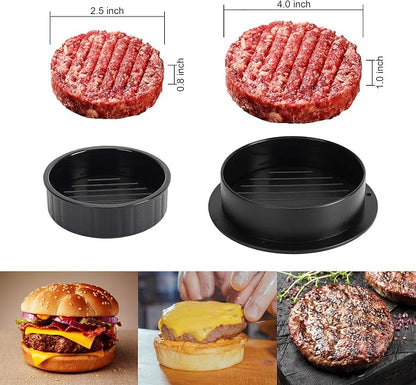 Burger Press Hamburger Patty Maker Slider Press Stuffed Burger Patty Press Regular Burger Patties Cookery Mold 3 in 1 Non Stick Kitchen Barbecue Tool