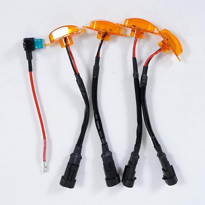 Unifizz Car Accessories, 3PCS LED Grille Lights with Fuse & Wire, Compatible with 17-19 Raptor F150 Style Aftermarket Grill (Amber)