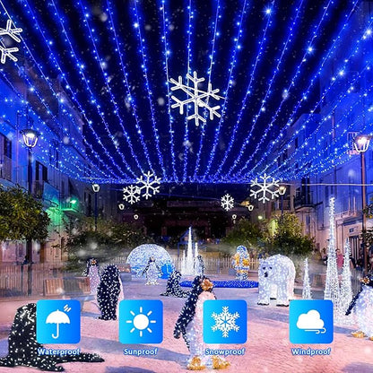 JMEXSUSS 2 Pack Solar String Lights Outdoor Waterproof, Total 66 FT 200 LED Solar Christmas Lights Outdoor, Twinkle Light for Christmas Tree Outside Garden Yard Xmas Decor, Blue