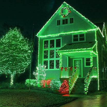 262FT 800 LED Outdoor String Lights, Green Christmas Lights Indoor | Plug in Waterproof 8 Modes Clear Wire String Twinkle Lights for Bedroom Outside Patio Yard Xmas Party Halloween Decorations