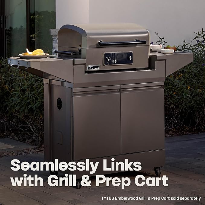 TYTUS Tabletop Electric Grill & Griddle Combo with 318 Sq. In Cooking Area and Cover, Dual-Sided Aluminum Plates, up to 500F, LCD Display with 2 Temp Probes