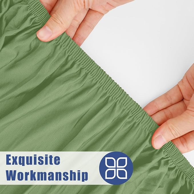 Moosfor Spandex 4 Foot Rectangle Table Cloth, Elastic Fitted Tablecloths for Picnic, Stretch Washable Patio Table Cover for Outdoor, Camping, Banquet and Parties (Sage Green, 30"x48")