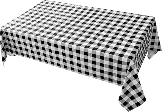 Waterproof Checkered Tablecloth Fabric - Rectangle 58x84 Inch Classic Gingham Buffalo Plaid Table Cloth for Indoor/Outdoor Use - Washable Table Cover for Kitchen, BBQs, and Parties