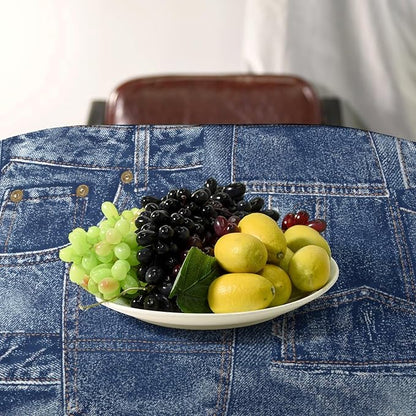 Denim Patchwork Print Style Tablecloth, Fashionable Denim Pattern Design (Not Denim Fabric) Water Resistant Table Cover for Farmhouse Picnic Party Holiday Kitchen Dinner Table 60"x90"