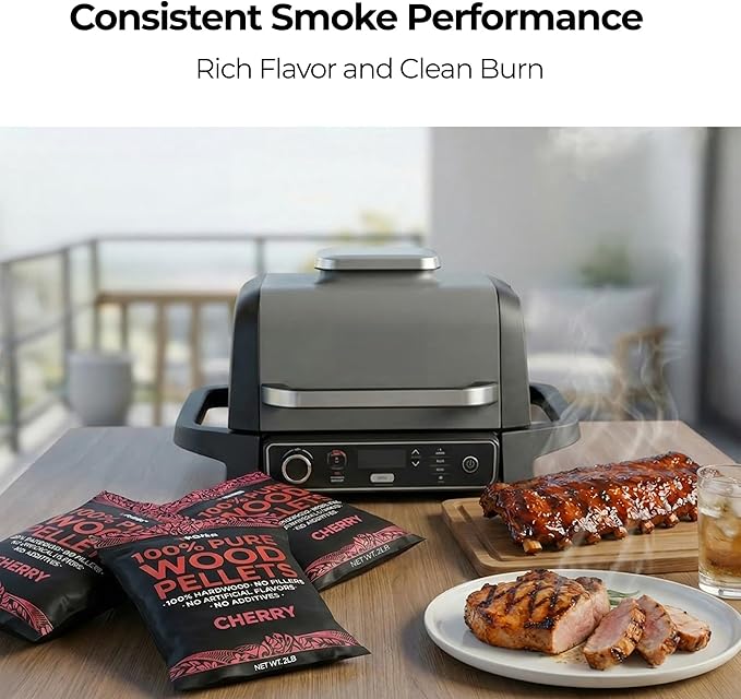 Kona 100% Cherry Smoker Pellets, Intended for Ninja Woodfire Outdoor Grill, 2 lb Resealable Bag