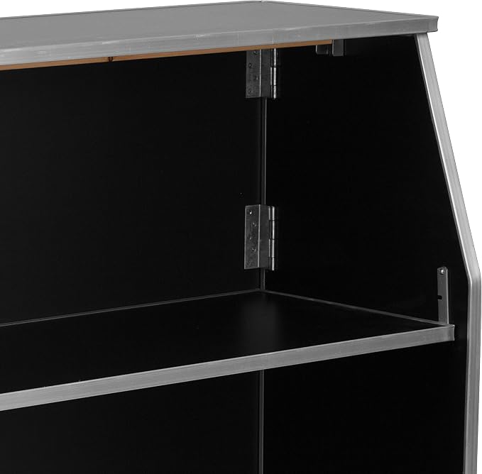 Flash Furniture Amara 4' Black Laminate Foldable Bar - Portable Event Bar