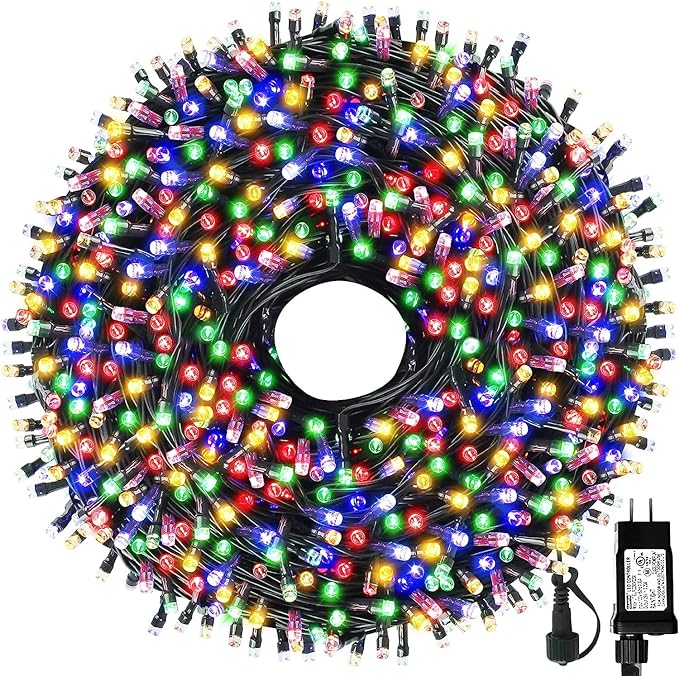 MZD8391 105FT 300LED Christmas Light Outdoor Indoor,Christmas Tree Light | Multicolor, 100% UL Listed, Waterproof, 8 Light Mode, Timer & Memory, 4 Sets End To End Connect, Christmas String Fairy Light