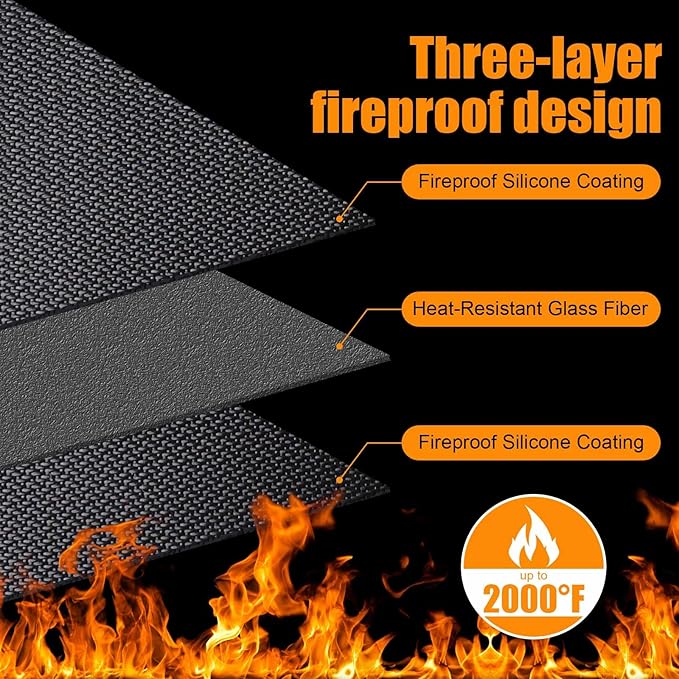 THMINS Extra Under Large Grill Mat, 90x48 Inches – Fireproof, Waterproof & Oil-Proof Deck and Patio Protector for Outdoor BBQ