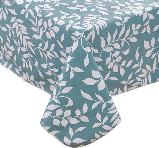 Walrus Heavy Duty Vinyl Tablecloth with Flannel Backing Waterproof Oil-Proof Plastic Table Cloth Stain-Resistant Wipeable Rectangle or Square Table Cover for Indoor and Outdoor (Branch, 60X102 Inch)